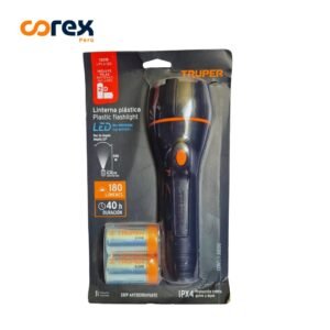 Linterna plástica 1 LED 180 lm con 2 pilas D, Truper
